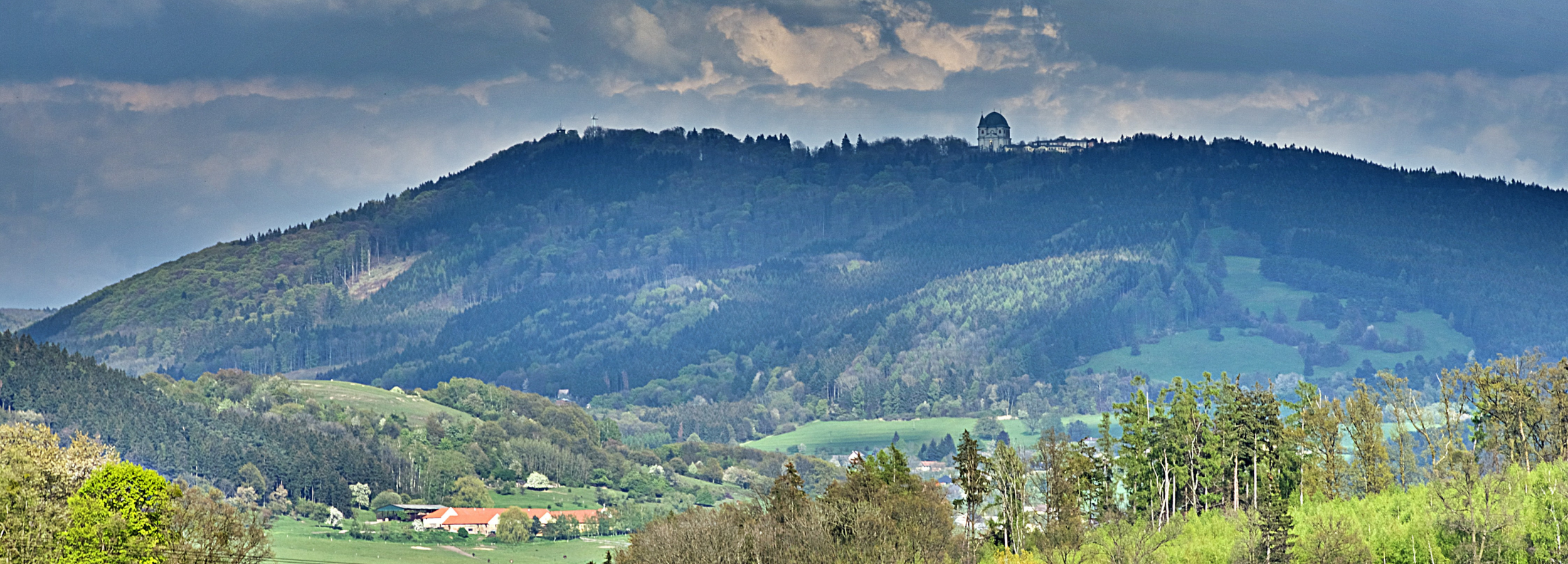 Hostýnské vrchy mountains — landscape near UNAR factory in Moravia